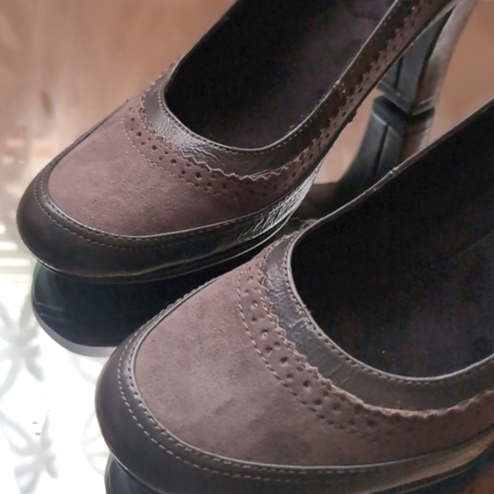 AEROSOLES Women's Size 8M Gray Classic High Heel Round Toe Heels - Picture 12 of 13